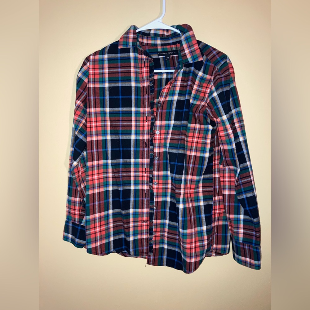 Banana republic plaid collared shirt